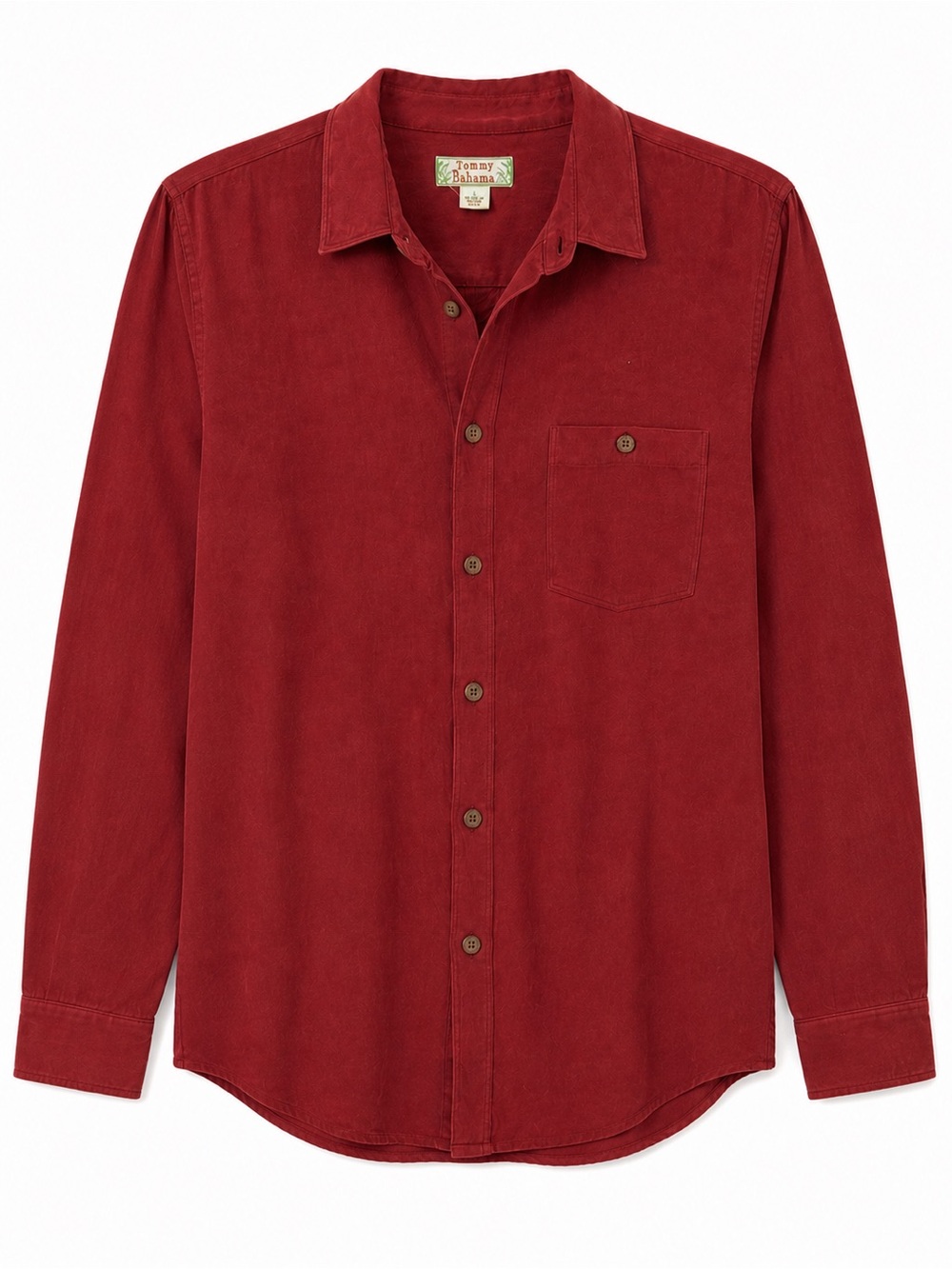 Tommy Bahama 100% Silk Button‎ Down Shirt Large Red Relaxed Luxury